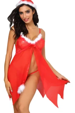 Yesx Babydoll Christmas Lingerie Set