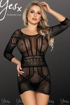 Yesx Black Mesh Dress