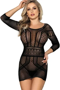 Yesx Black Mesh Dress