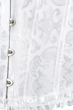 Yesx Elegant White Brocade Corset