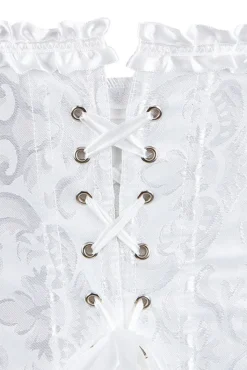 Yesx Elegant White Brocade Corset