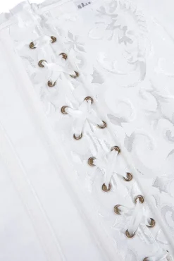 Yesx Elegant White Brocade Corset