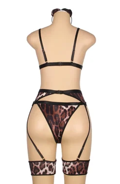 Yesx Leopard Print Lingerie Set