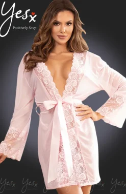 Yesx Open Back Dressing Gown Pink