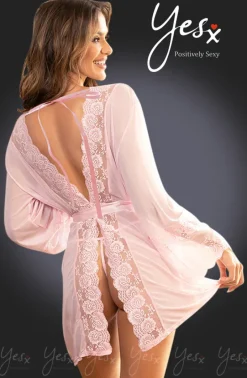 Yesx Open Back Dressing Gown Pink