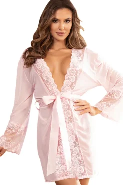 Yesx Open Back Dressing Gown Pink