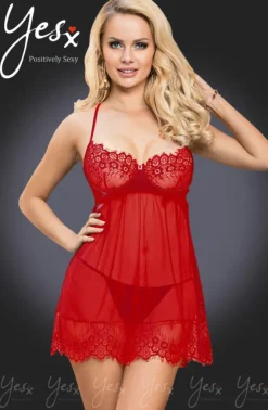 Yesx Red Babydoll Set