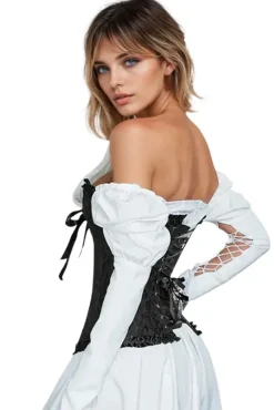 Yesx Stunning Black Borcade Corset (XS-5XL)