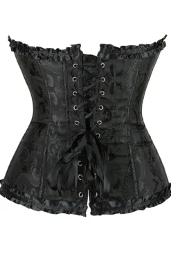 Yesx Stunning Black Borcade Corset (XS-5XL)