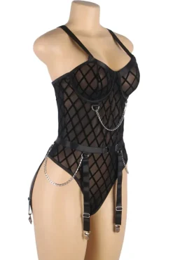 Yesx YX846 Black Bodysuit
