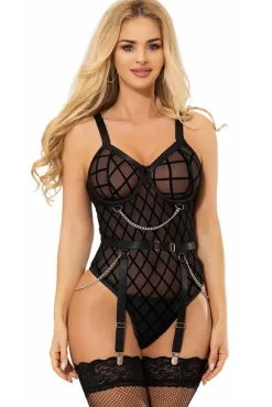 Yesx YX846 Black Bodysuit