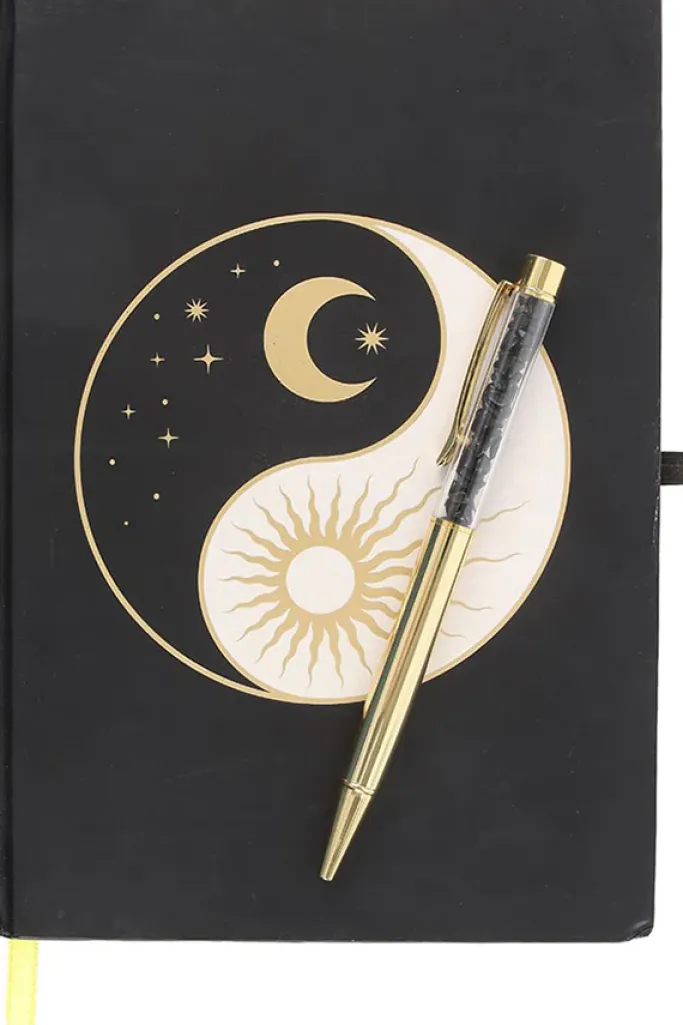 Something Different Yin Yang Journal with Black Obsidian Pen